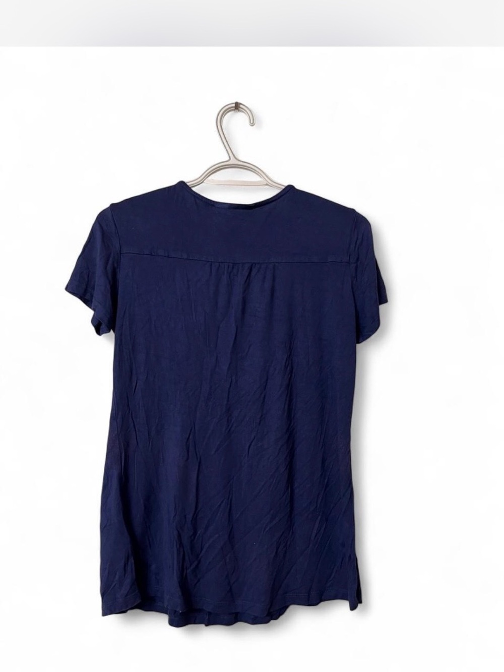 Style & Co Blue Embroidered V-Neck Blouse - Picture 2 of 4